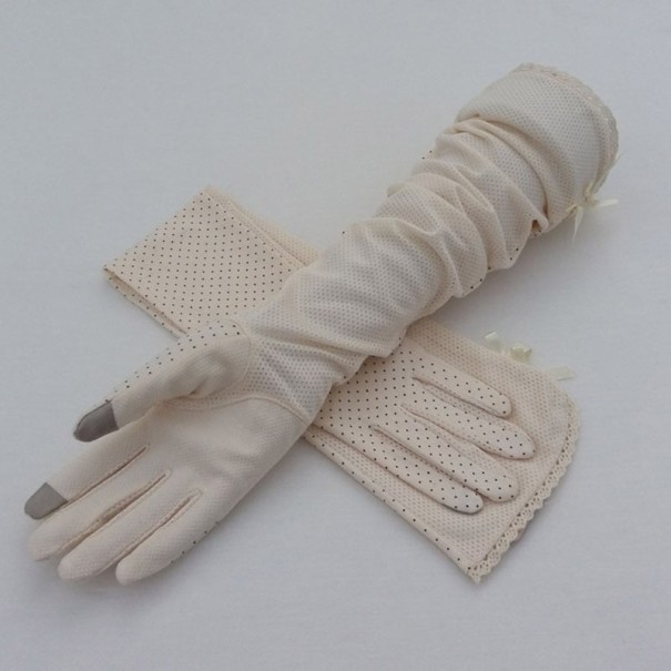 Gants longs pour femmes B1 beige
