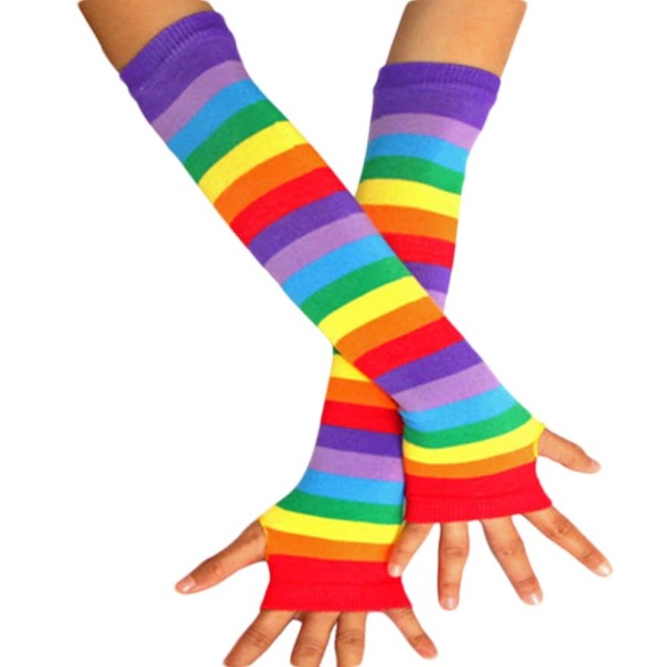 Gants longs rayés pour femmes 1