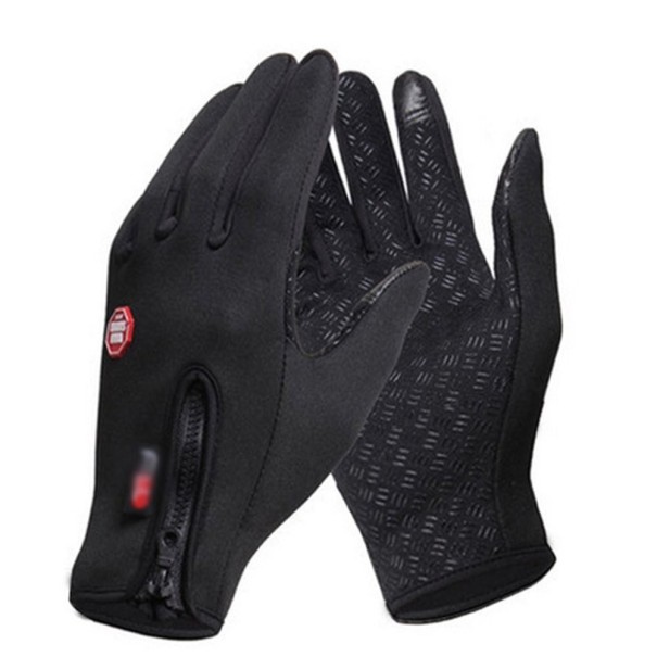 Gants pour hommes avec fermeture éclair - Noirs XL