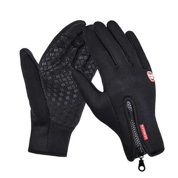 Gants unisexes d'hiver isolés Gants chauds de sport avec support tactile pour hommes et femmes noir S