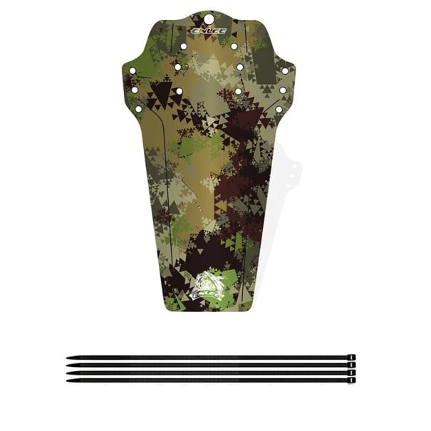 Garde-boue de vélo camouflage militaire vert-brun avec motif géométrique 1