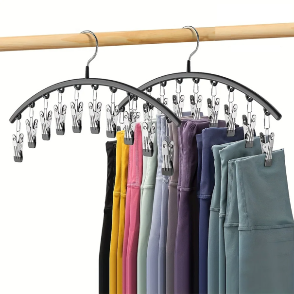 Garderobenaufhänger 2 Stück mit 10 Klammern Länge 37 cm Kleiderorganizer Praktischer Halter für Schals, Bänder und Accessoires