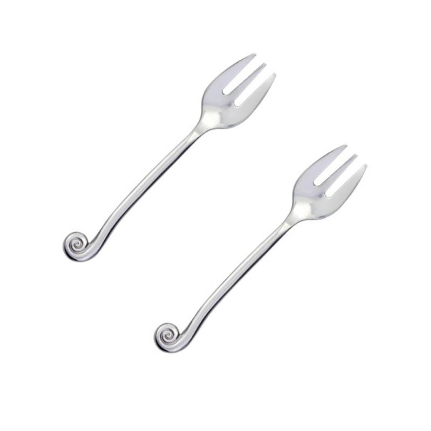 Garfo de Bolo Conjunto de Talheres de Sobremesa em Aço Inoxidável Conjunto Criativo com Cabo de Caracol Talheres Polidos para Sobremesas 1