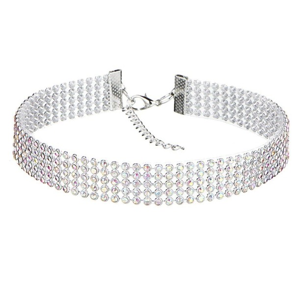 Gargantilla de mujer con pedrería multicolor 1,6 cm