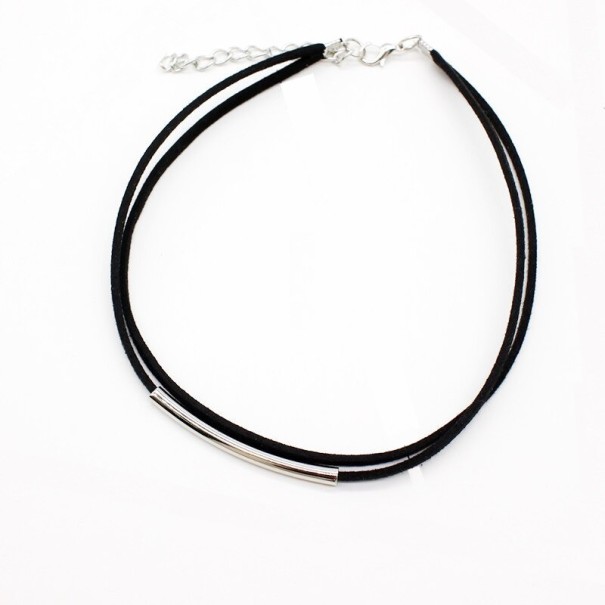 Gargantilla doble para mujer plateado