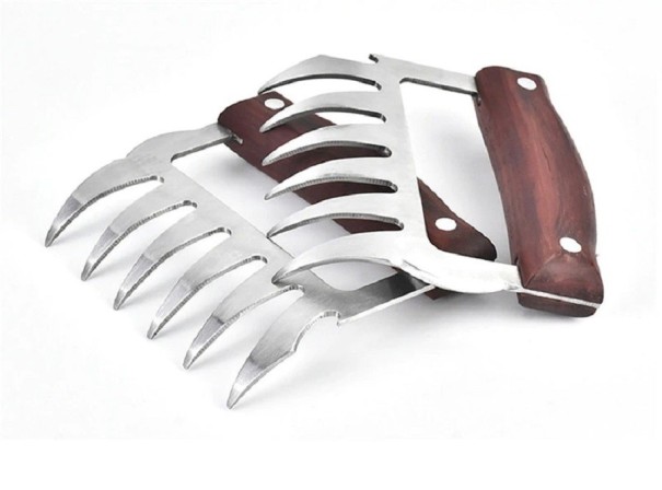 Garras de oso para desgarrar carne 2 uds. marrón oscuro
