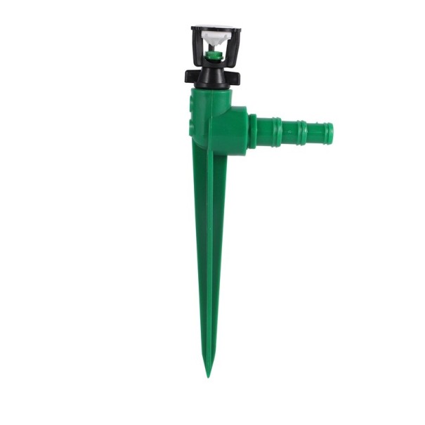 Garten Rotationssprinkler mit Erdnagel, Kunststoff, gelb-schwarz, mit Außengewinde 1/2 Zoll und Düse 2,8 mm für Rasen und Garten grün