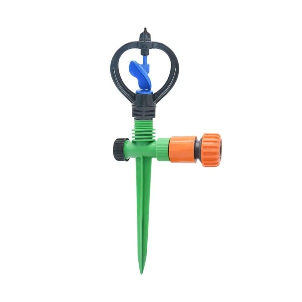 Garten Rotationssprinkler mit Spike 360° einstellbar 29 cm Anschluss 3/4" Schlauch für Rasen und Beete