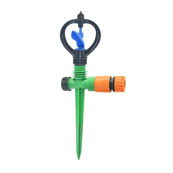 Garten Rotationssprinkler mit Spike 360° verstellbar 29 cm Anschluss 1/2" Schlauch für Rasen und Beete