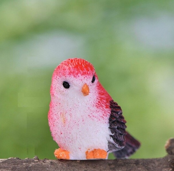 Gartendeko Vogel rot