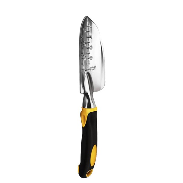 Gartenkelle mit Maßstab Handwerkzeug Edelstahl rostfrei stabile ergonomische Griffe zum Pflanzen und Arbeiten mit Erde