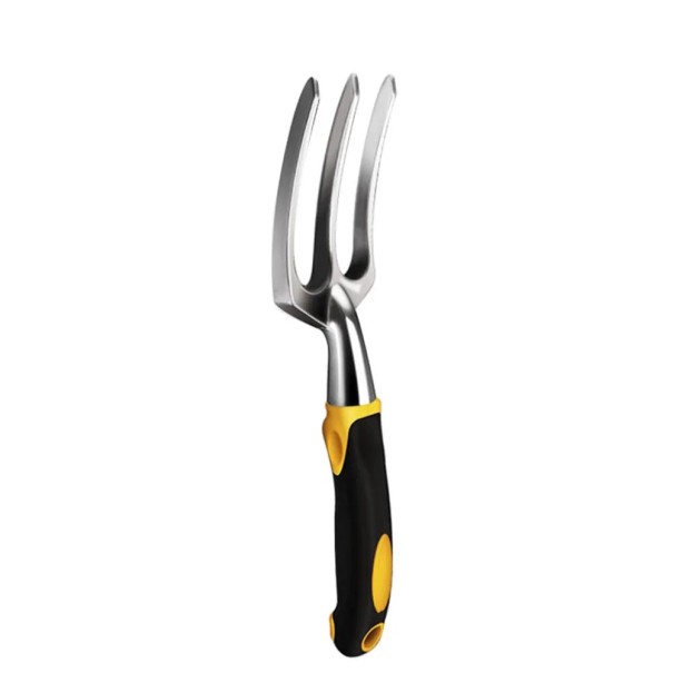 Gartenrechen Handwerkzeug Edelstahl rostfrei mit ergonomischem Griff für das Lockern von Erde und das Entfernen von Unkraut 1