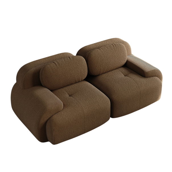 Gaučík na sezení 208 x 70 x 103 cm dvoumístná pohovka komfortní moderní polstrovaný sedák s opěradlem do obývacího pokoje pro dospělé hnědá