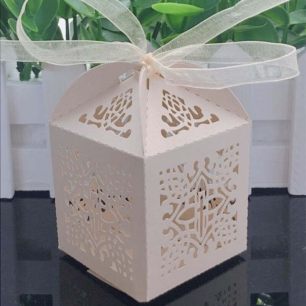 Gaveæske af papir 10 stk. beige