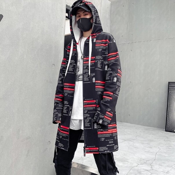 Geacă bărbătească de toamnă cu imprimeu negru XS 3