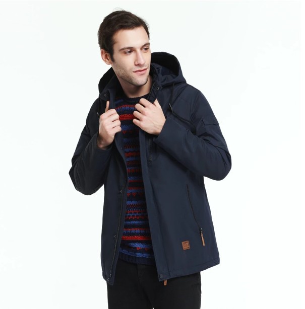 Geaca de iarna pentru barbati J1457 albastru inchis 3XL