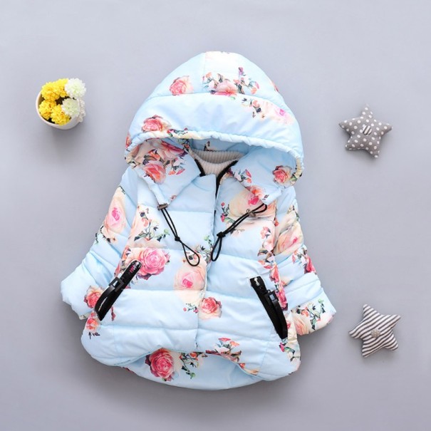 Geaca de iarna pentru fete Rose J2501 albastru 4