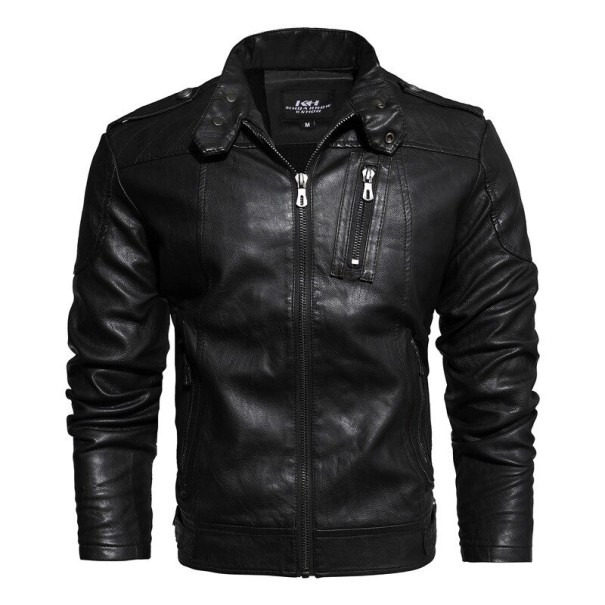 Geacă de piele pentru bărbați F1058 negru XS 1
