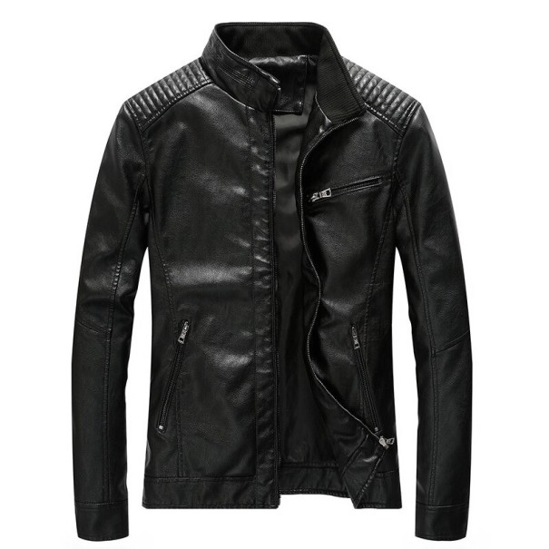 Geacă de piele pentru bărbați F1091 negru XS