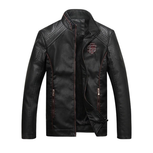 Geacă de piele pentru bărbați F1251 negru S
