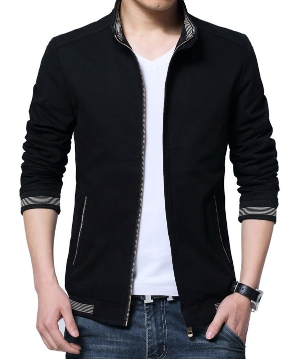 Geaca de primavara eleganta pentru barbati J936 negru XS
