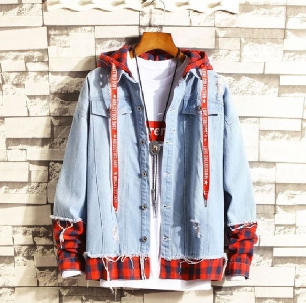 Geacă din denim pentru bărbați cu glugă A1926 XXL 2