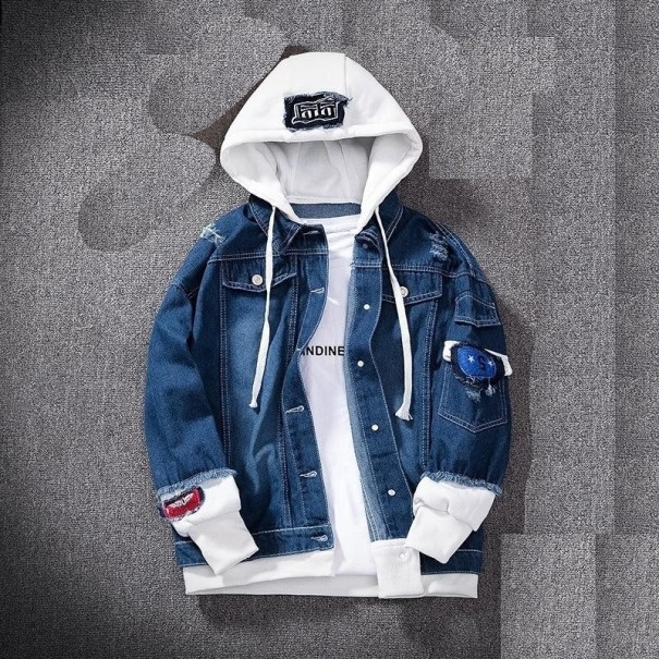 Geacă din denim pentru bărbați cu glugă A1926 L 4 Geacă din denim pentru bărbați cu glugă A1926 L 4