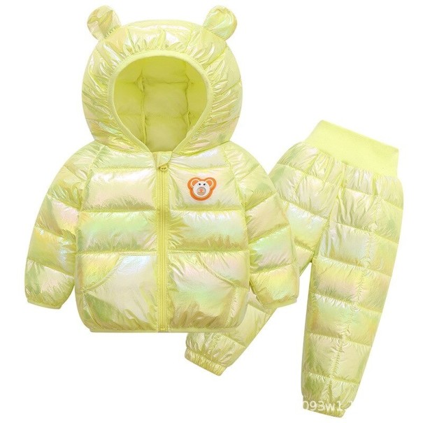 Geacă și pantaloni de iarnă pentru copii L2198 galben deschis 5