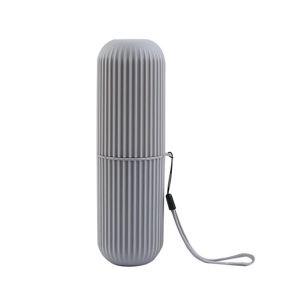Geantă de călătorie pentru periuță și pastă de dinți 19,6 x 6 cm Cutie de protecție portabilă din plastic PP Cutie de igienă pentru camping 1 buc gri