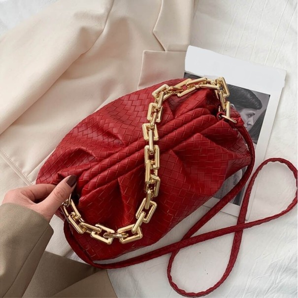 Geantă de mână din piele pentru femei M1455 burgundy