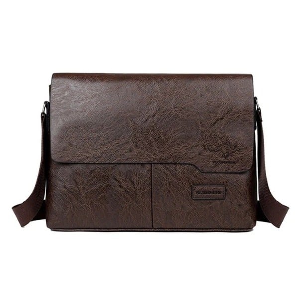 Geantă de umăr din piele pentru bărbați, de lux, 32 × 26 cm, marcă de marcă, geantă crossbody de afaceri, geantă mare și elegantă maro inchis