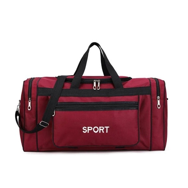 Geantă de umăr sport de călătorie din nailon 60 x 24 x 31 cm Geantă mare ușoară de antrenament Geantă de fitness pentru gimnastică Curea de umăr roșu