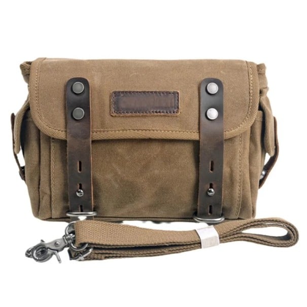 Geantă laterală de motocicletă compactă, impermeabilă, 9 × 23 × 17 cm, geantă de călătorie din material textil pentru motocicletă, utilizare universală maro