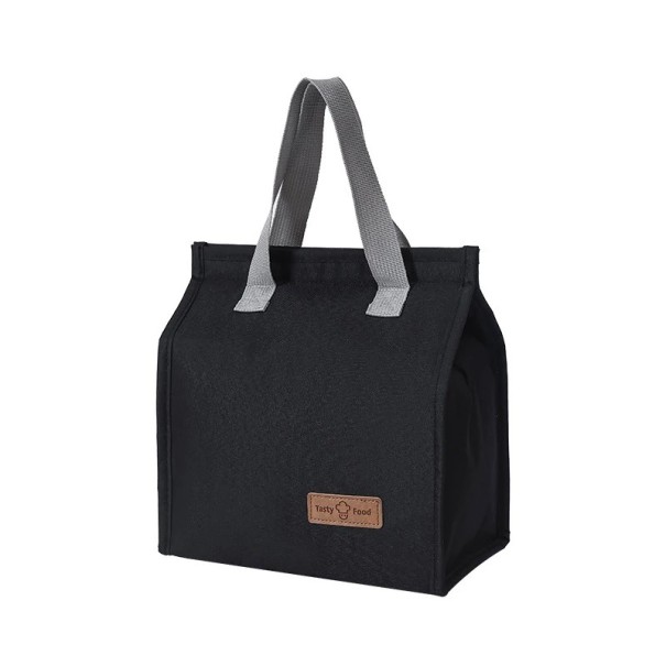Geantă termică pentru alimente 25,5x22,5x13 cm Culori neutre Dimensiuni compacte Strat de izolație Închidere cu fermoar Geantă pentru prânz Picnic negru