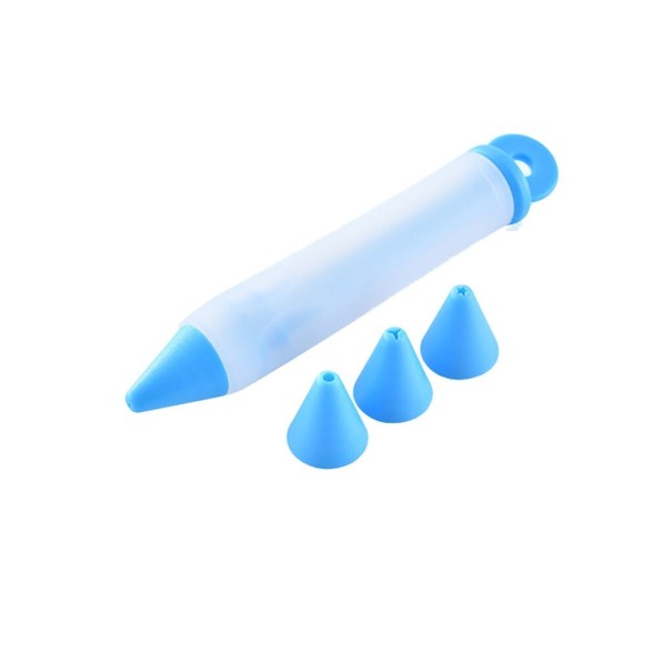 Gebakdecoratiepotlood met opzetstukken 5 stuks blauw