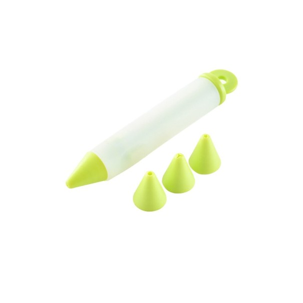 Gebakdecoratiepotlood met opzetstukken 5 stuks groen
