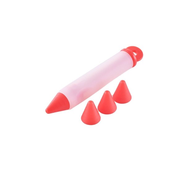 Gebakdecoratiepotlood met opzetstukken 5 stuks rood
