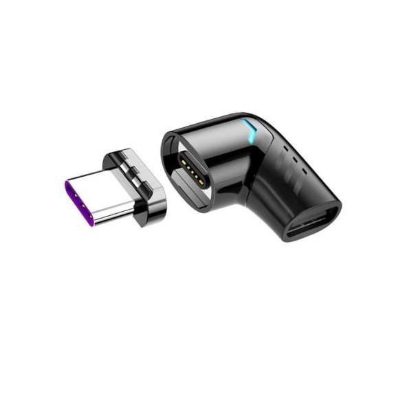 Gebogener magnetischer USB-C-Adapter schwarz