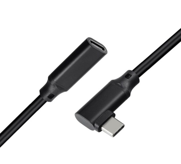 Gebogenes Verlängerungskabel USB-C 3.1 M/F K1032 schwarz 3 m