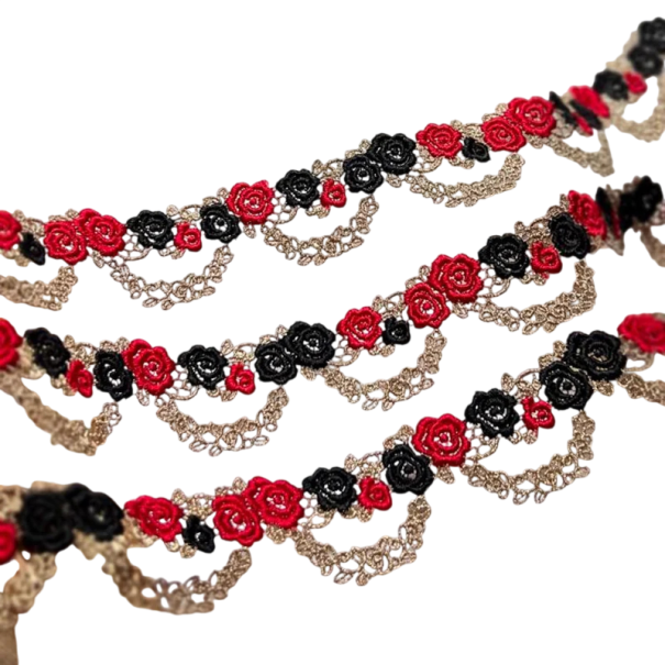 Geborduurde kantlint met bloemenmotief 3,5 cm x 91 cm Mengsel van polyester en katoen decoratief kant voor het versieren van jurken kleding accessoires 1