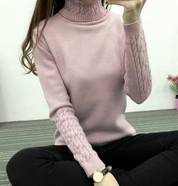 Gebreide coltrui voor dames A2125 roze L