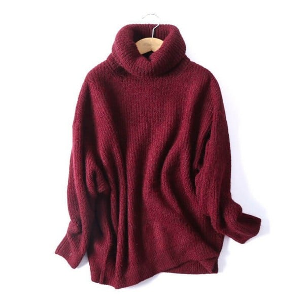 Gebreide coltrui voor dames A2931 bordeaux S