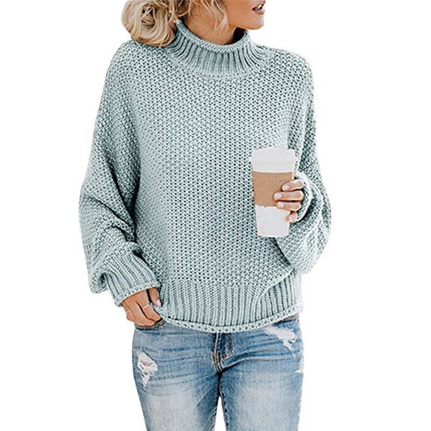 Gebreide coltrui voor dames G250 turquoise L