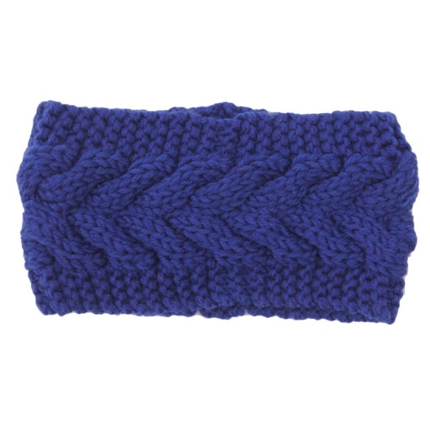 Gebreide hoofdband voor dames J3256 blauw
