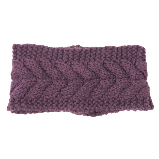 Gebreide hoofdband voor dames J3256 paars