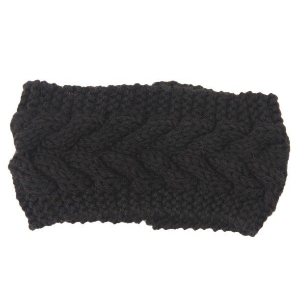 Gebreide hoofdband voor dames J3256 zwart