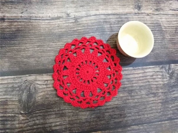 Gebreide katoenen placemat C229 rood