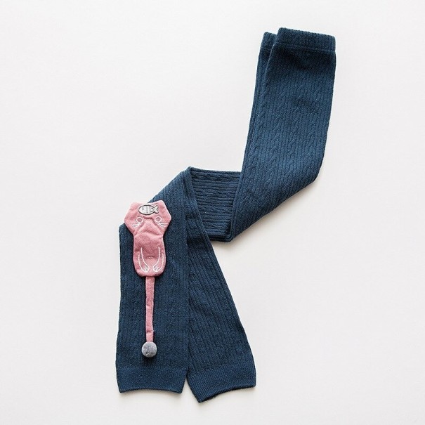 Gebreide legging voor meisjes T2471 donkerblauw 3-5 jaar