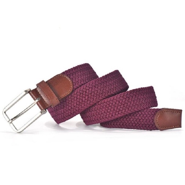 Gebreide riem bordeaux 100 cm