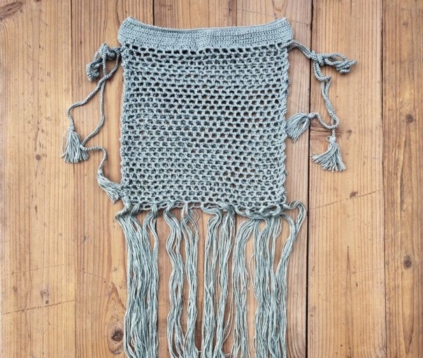 Gebreide rok voor dames grijs S